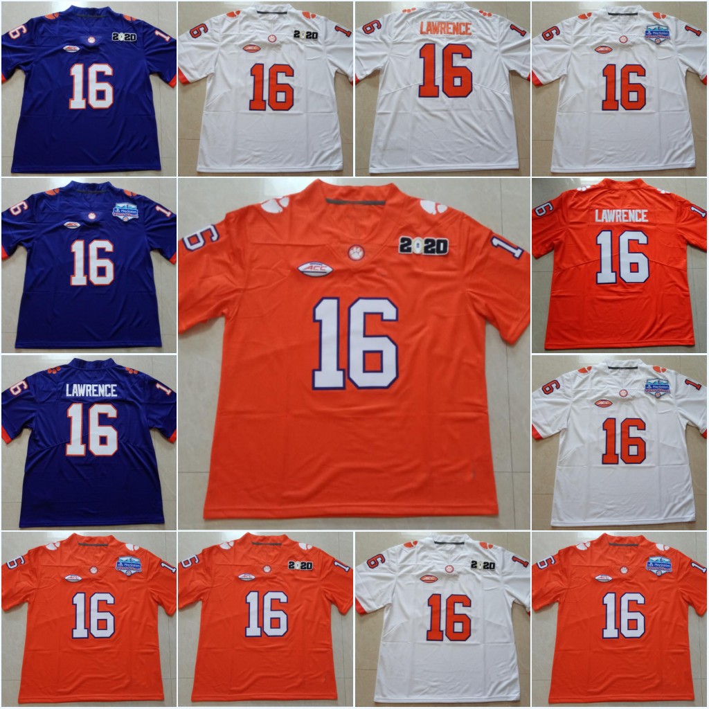 

2020 Playoff National Championship CLEM #16 Trevor Lawrence Clemson Fiesta Bowl 150th 2020 Patch Stitched College Jerseys Free Shipping, Black