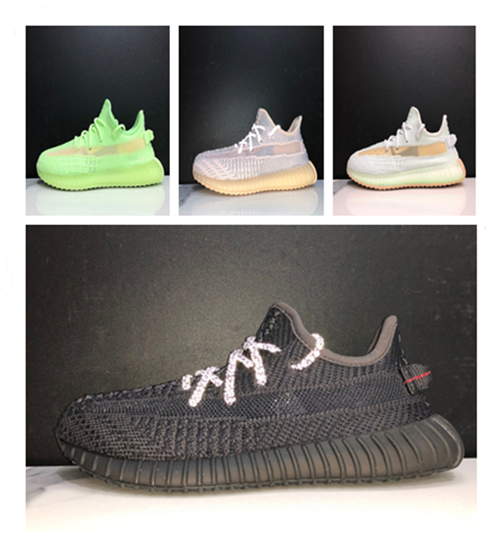 

Infant Kanye West V2 Runners True Form Clay Hyperspace Static Triple Black Kids Running Shoes Children Boy Girl Sneakers With Box, 00