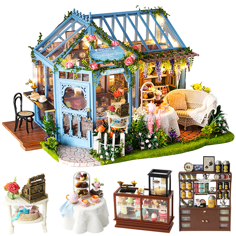 

CUTEBEE DIY Dollhouse Wooden doll Houses Miniature Doll House Furniture Kit Casa Music Led Toys for Children Birthday Gift A68A MX200414