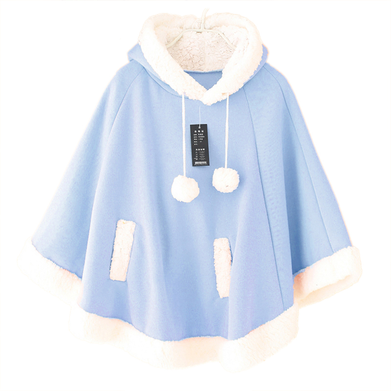 

2018 autumn winter solid color pullover pocket fleece thickening Korean version of kawaii pompoms less women sweet cute jacket, 05