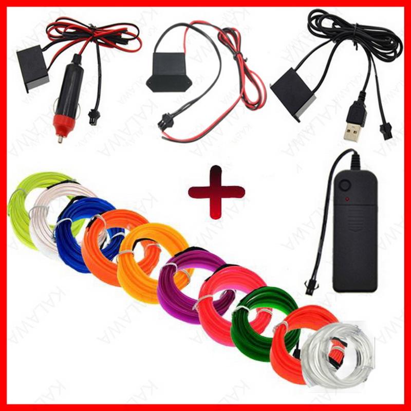 

Flexible Neon EL Wire Light Rope tape Cable Strip LED Car Waterproof led Sewing Edge Car Styling Tube USB 12V 3V 110V 5V