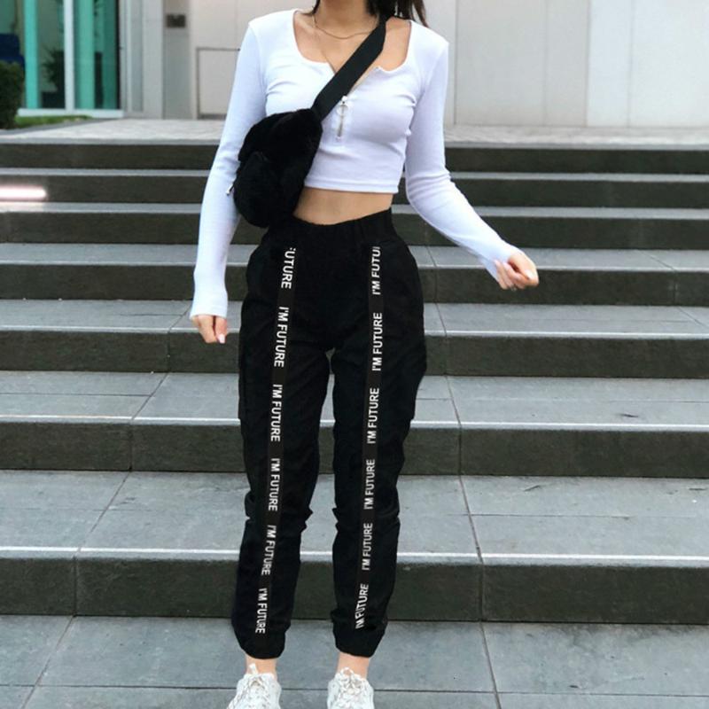 

Women Loose Sweatpants Harajuku Trousers Autumn Female Black Letter Printed Joggers Pants Hip Hop Dance Pants Plus Size