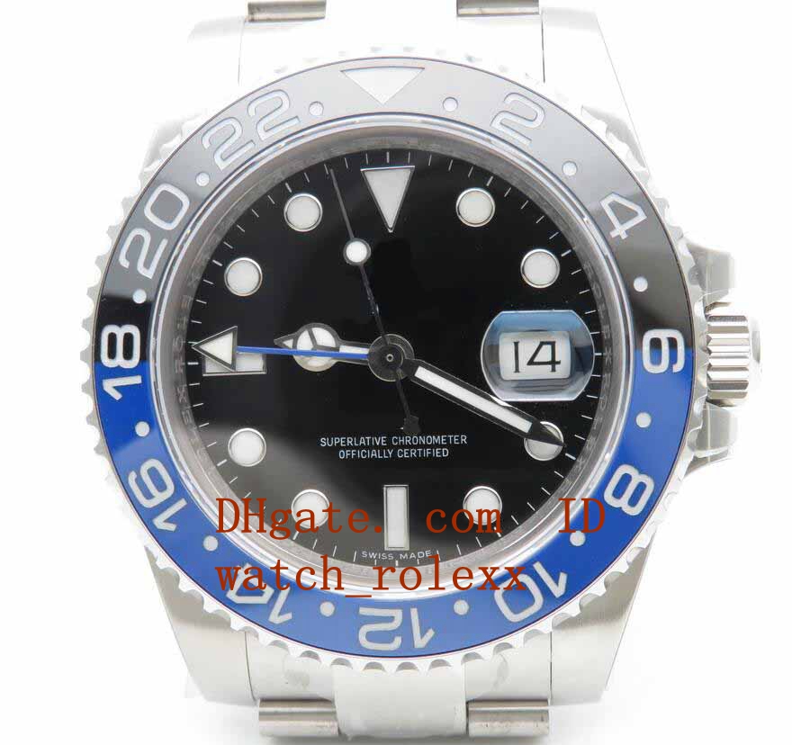 

Luxury Top Wristwatches Men's BP Factory Asia 2813 Movement 40mm 116710 Blue Luminescent Black blue Ceramic Automatic Mens Watches