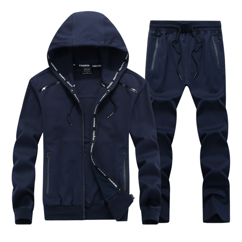 

Men Clothing Fashion Sports Suit Men's Large Size Sportswear Casual Suit 2020 Spring Autumn Men Hoodie Jacket And Sweat Pants, Army green jacket