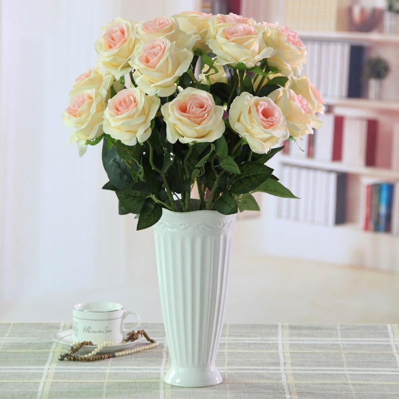 

Wholesale Artificial roses Flower Fake Silk Single roses multi Colors for Wedding Centerpieces Home Party Decorative Flowers, A variety of color