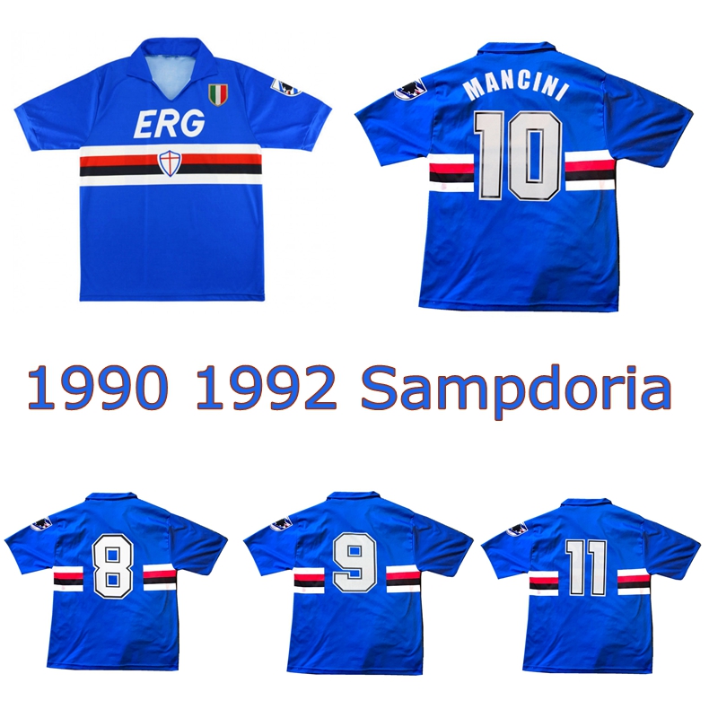 

1990 1992 Sampdoria retro soccer jersey 90 91 UC Sampdoria vintage classic Mancini Vialli Cerezo Attilio Lombardo football shirt, Home jersey