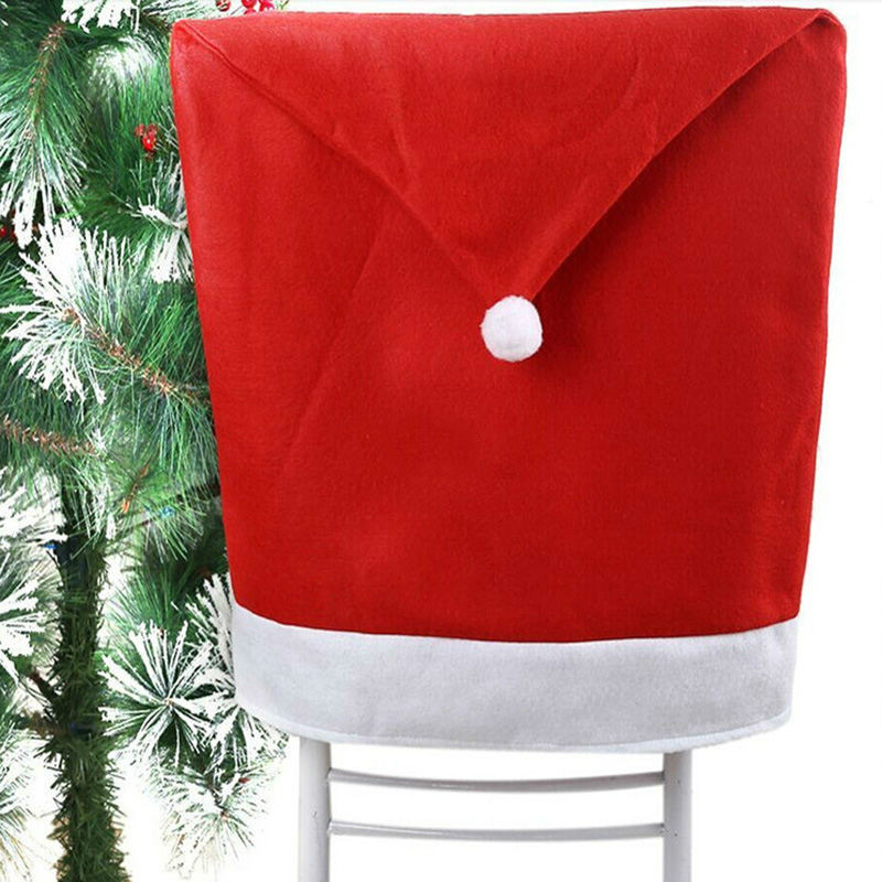 

Amawill Christmas Chair Back Cover Santa Claus Red Hat Seat Set New Year Party Decor Christmas Decoration for Home 7D