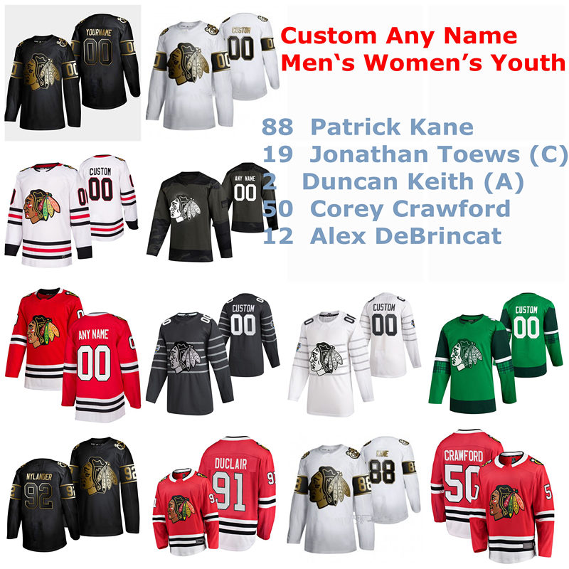 

S-6XL Chicago Blackhawks Hockey Jerseys 88 Patrick Kane Jersey Jonathan Toews Duncan Keith Corey Crawford Alex DeBrincat Custom Stitched, Youth red home