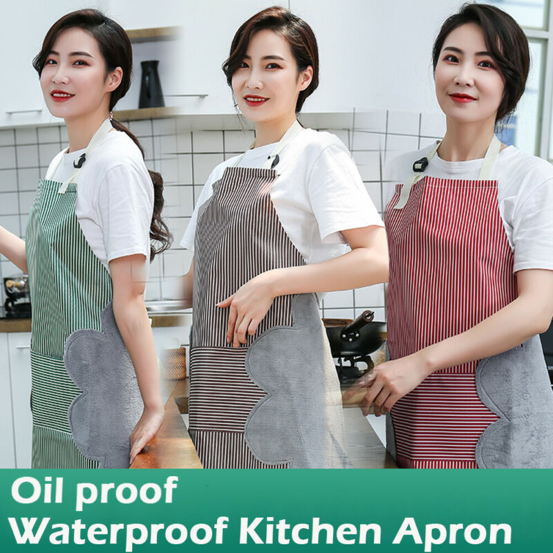 

Women Cooking Sleeveless Cotton Aprons Chef Kitchen Bib Pockets Home Apron