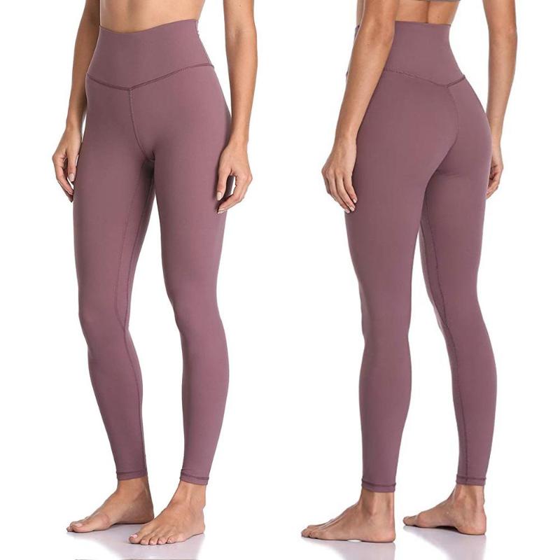 

Fashion Women' Leggings Solid Color Fitness Hip Pants Sweatpants Athletic Pants Slim High Waist Casual Legging Light Blue Plus