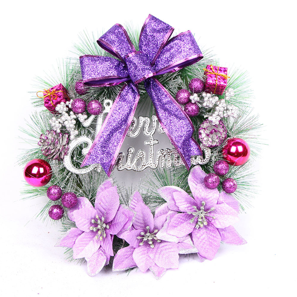 

2019 Christmas Wreath Window Front Door Decoration Ornaments Bell Artificial Wreath Christmas Decorations xmas novelty gifts, Silver