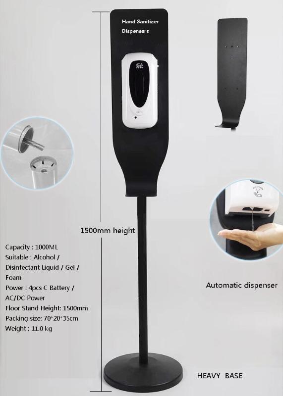 

Hand Sanitizer Dispenser 1000ml Portable Automatic Soap Dispenser With Stand no liquid For school, home ,hotel ,supermarket