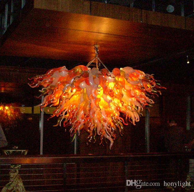 Fashion LED Blown Glass Chandelier Energy Saving Light Source Fancy Pendant Light Antique Style Murano Glass Crystal Chandelier-image-525058909