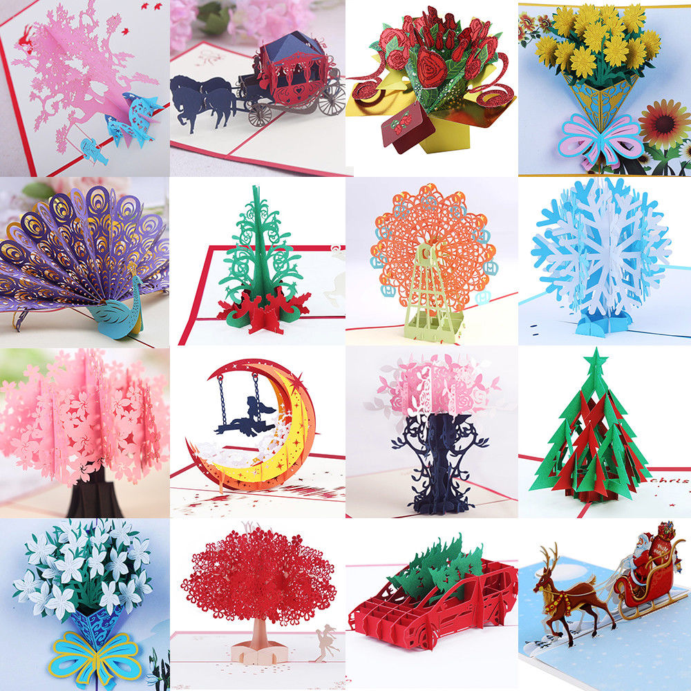 

3D Up Greeting Card Wedding Birthday Valentine's Day Anniversary Christmas