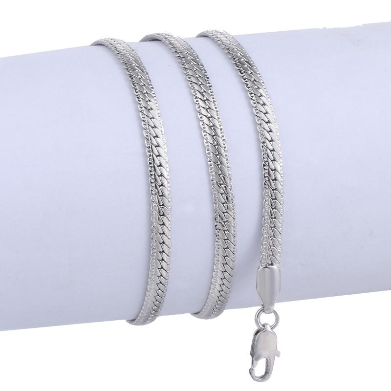 

4mm Hammered Close Curb Cuban For Mens Boys Womens Chain White Yellow Rose Gold Filled Necklace 18-32inch GN421