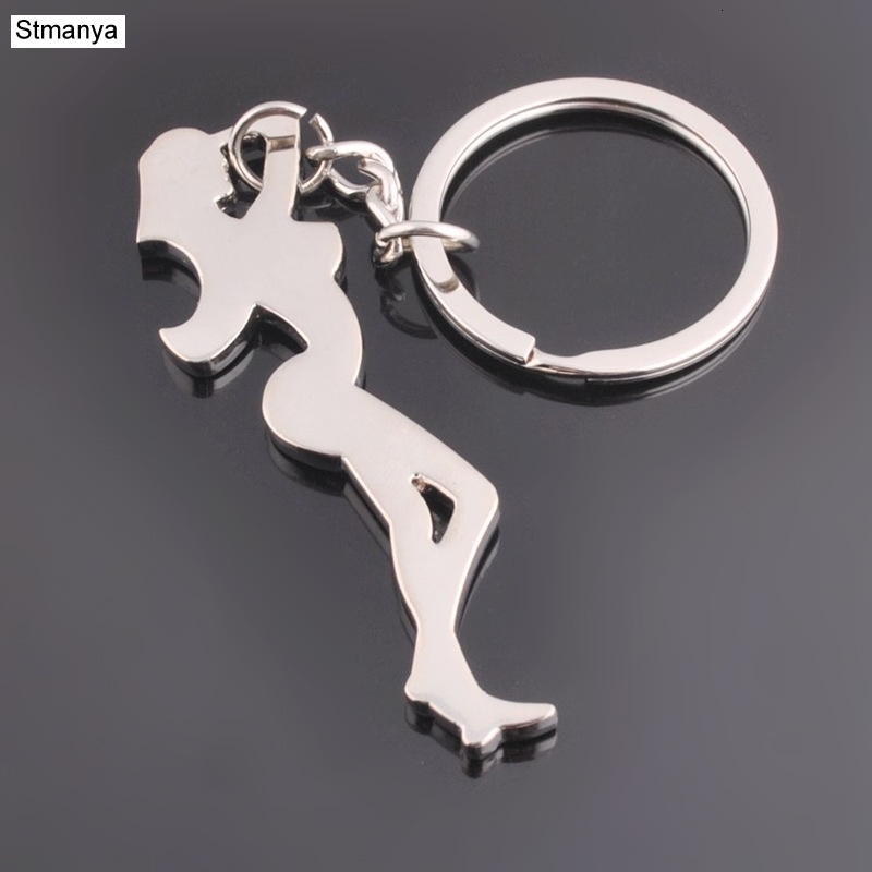 

New Beauty Girl Metal Key Chains Women Bag Charm Accessories Car Key Ring Men Fashion Couple Gift Jewelry