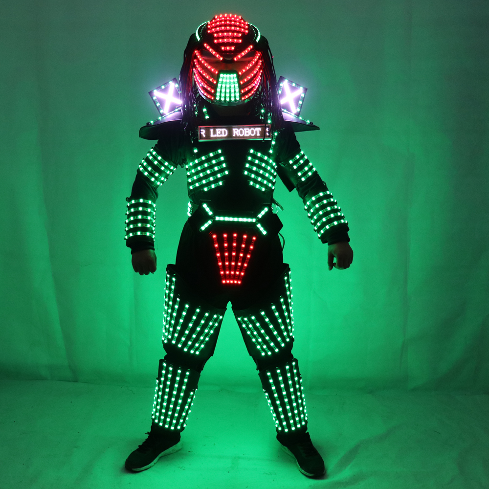 LED Robot Costumes Clothes LED Lights Luminous Stage Dance Performance Show Dress for Night Club-image-535691950