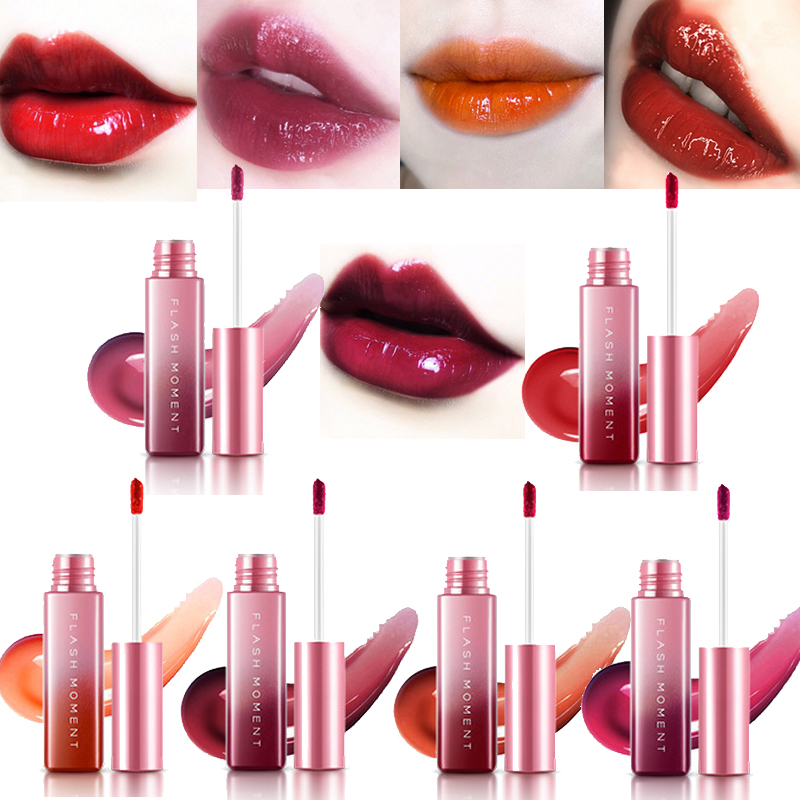 

6 Kleuren Sexy Cherry Rode Spiegel 3D Clear Lipgloss Lip Tint Glazuur Blijvende Hydraterende Lipstick Lipgloss Lippen Makeup, 04 berry color