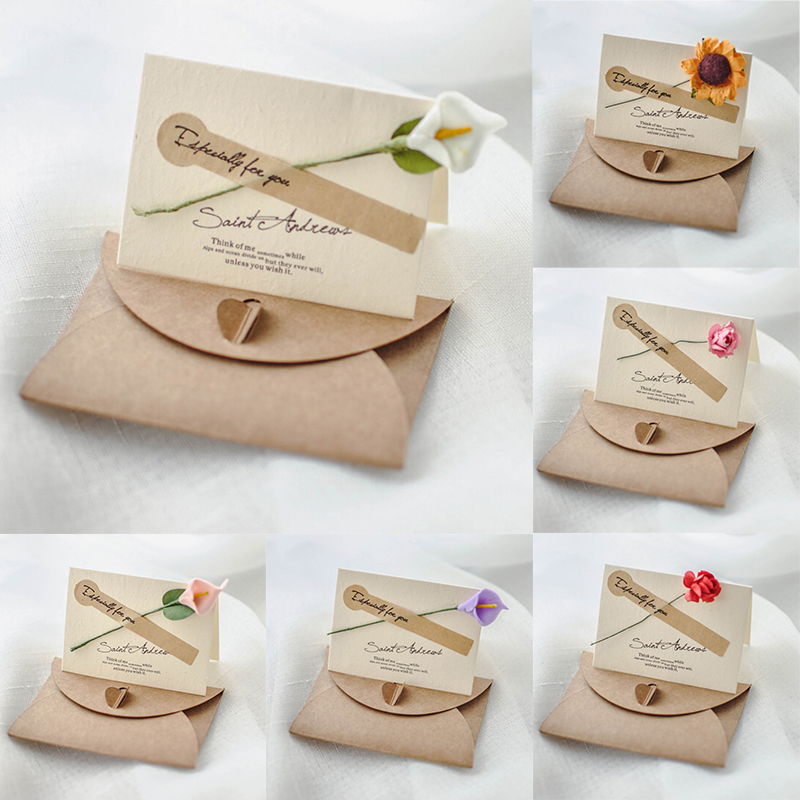 

5pcs/pack Creative Greeting Card Diy Folding Birthday Christmas New Year's Day Blessing Card