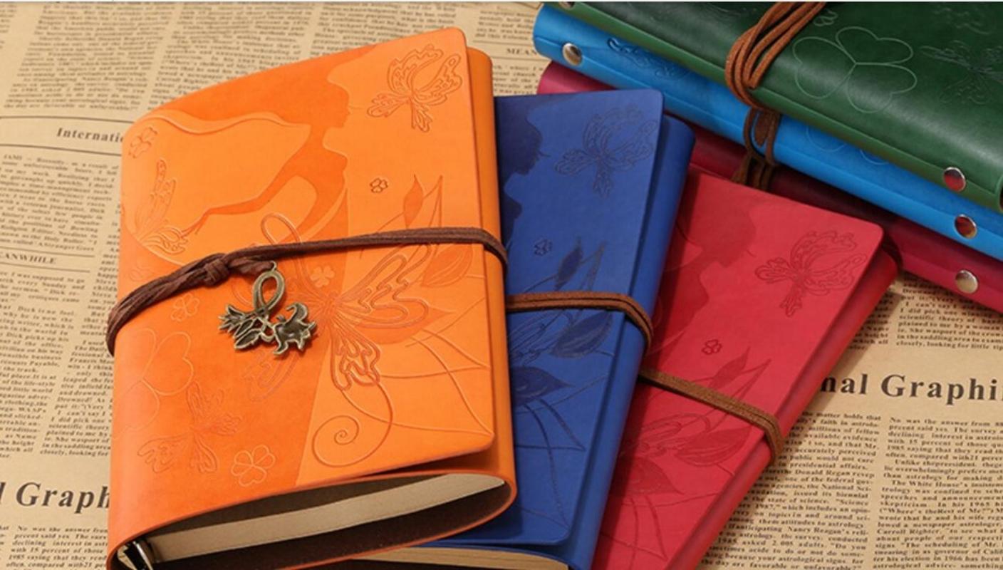 

6 choose Looseleaf notebook creative Kraft paper hand account book student soft PU diary book A6 size 2book/set