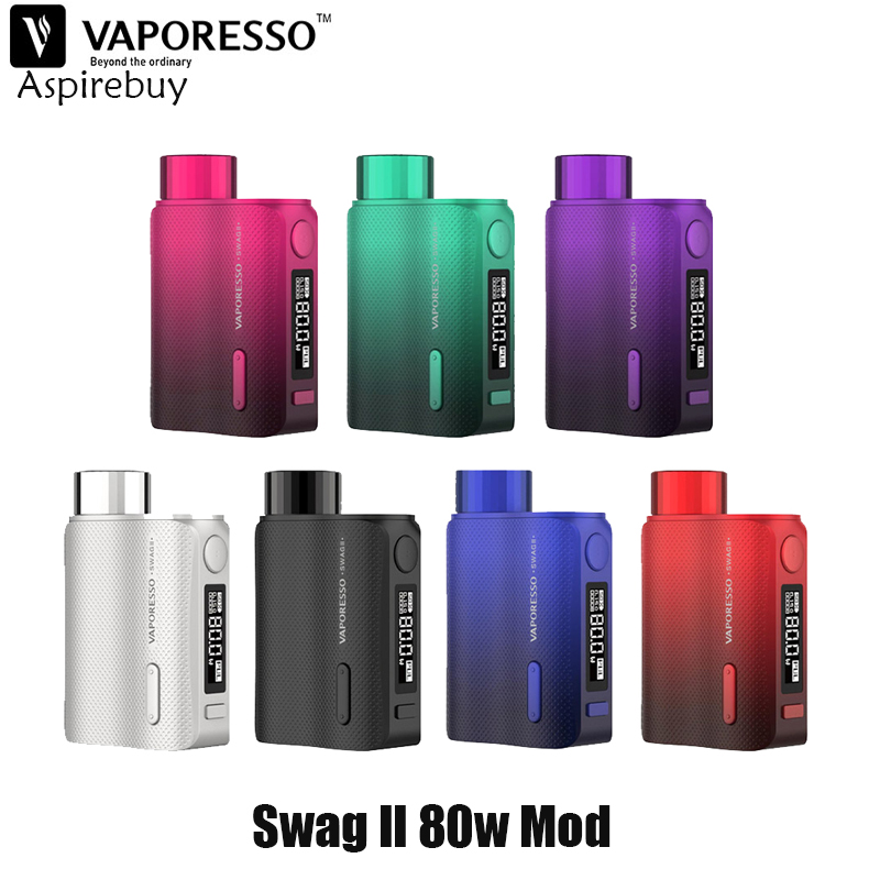 

Vaporesso Swag II Mod 80W Swag 2 Mod Power by Single 18650 Battery For 510 Thread Tank NRG PE Tank Auththentic, Black