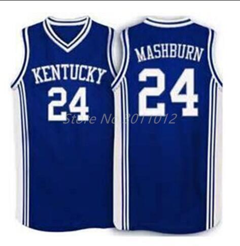 

rare Men Youth women Rare # 24 Jamal Mashburn Kentucky Wildcats M College Basketball Jersey Size S-5XL or custom any name or number jersey, Black
