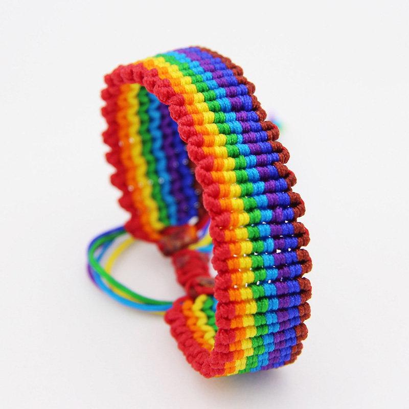 

Womens Handmade Rainbow Color Gift Rope Link Bracelets Jewelry New Fancy 18CM Adjustable Woven Bracelet 2pcs