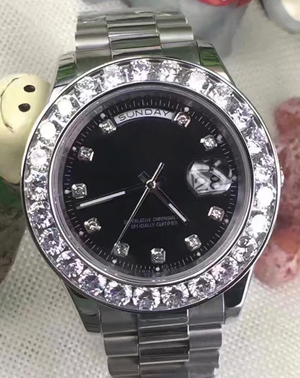 

2019 luxury Hot Sale Luxury Wristwatch Stainless Steel Bracelet President White Bigger Diamond Dial Ceramic Bezel Mechanical reloj Watches., Shipping cost