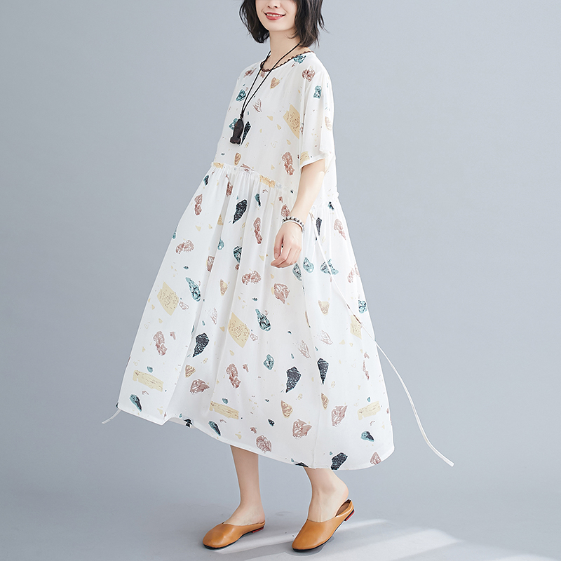 

2020 New Arrive Summer Maternity Dress Woman Cute Short Sleeve Large Size Dresses Pregnant Woman Clothing MD-02400, White