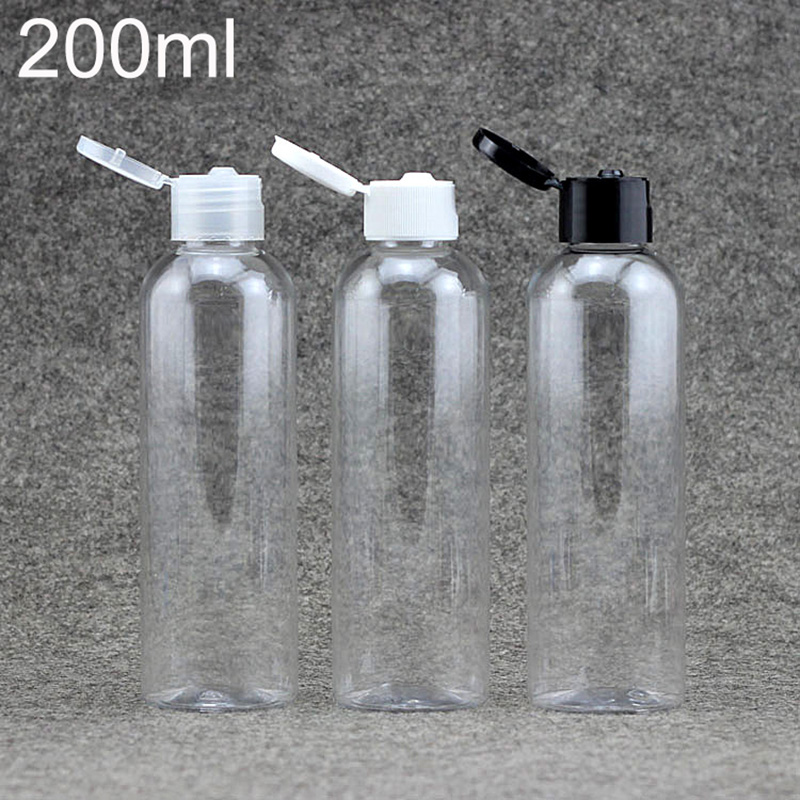 

200ml Plastic Cream Bottle with Flip Cap Cosmetic Water Lotion Pack Empty Shower Gel Shampoo Face Toners Container Free Shipping