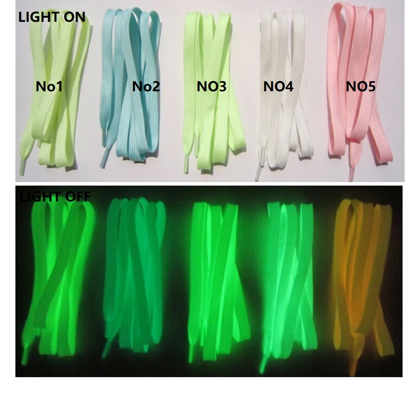

50pairs/lot Luminous Shoelace Sport Men Women Shoe Laces Glow In The Dark Fluorescent Shoeslace for Sneakers Canvas Shoes