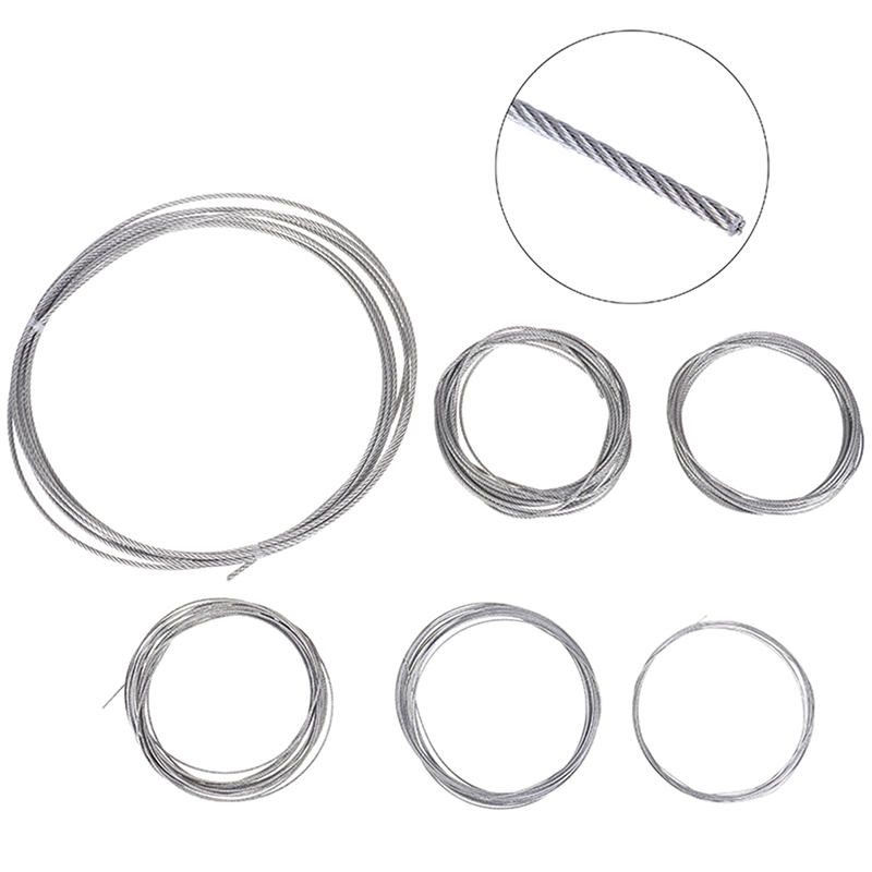 

New New 304 Stainless Steel Soft Wire Rope 5m Soft Fishing Lifting Cable Clothesline 7*7 Structure Diameter 0.5mm-3.0mm