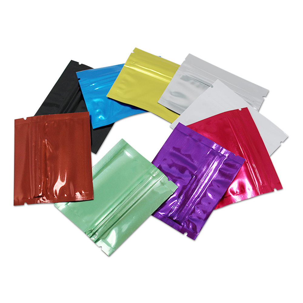 

200Pcs/ Lot 7.5*6cm Aluminum Foil Zipper Lock Packaging Bag Pouch Mylar Self Seal Vacuum Zipper Foil Bags for Food Storage Heat Seal Packet