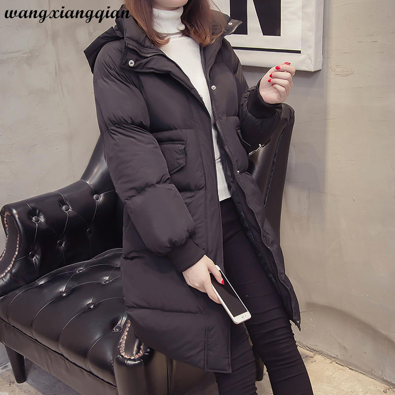

5XL large Size Cotton Clothing Women's Fashion 2020 New Mid-length Thick Warm Design Hepburn Style Loose Cotton Clothing Z106, Black