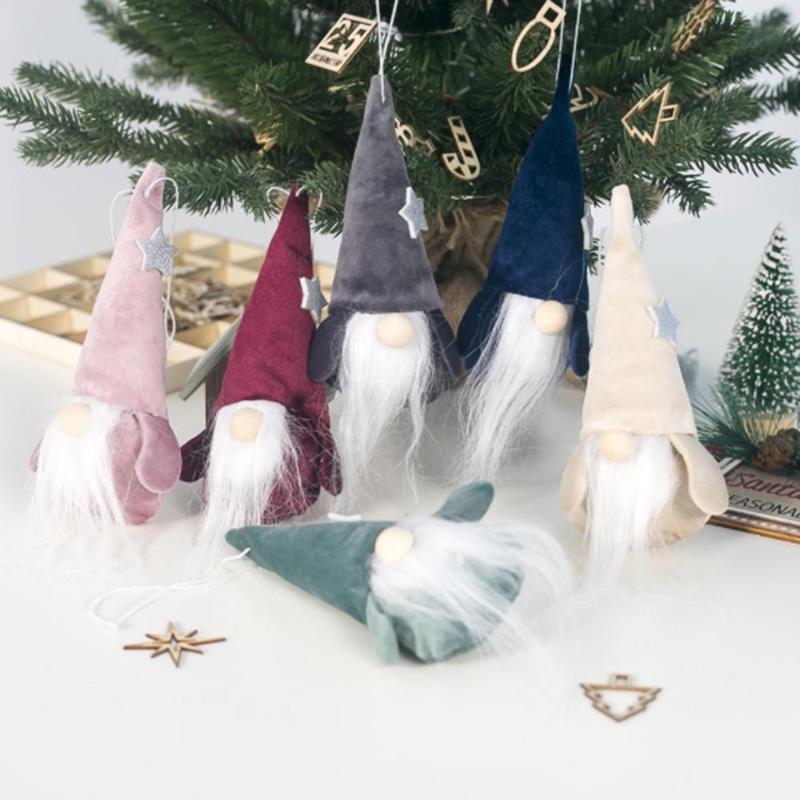 

Long Beard Santa Decoration Christmas Flannel Faceless Doll Santa Claus Christmas Tree Hanging Ornament Decoration