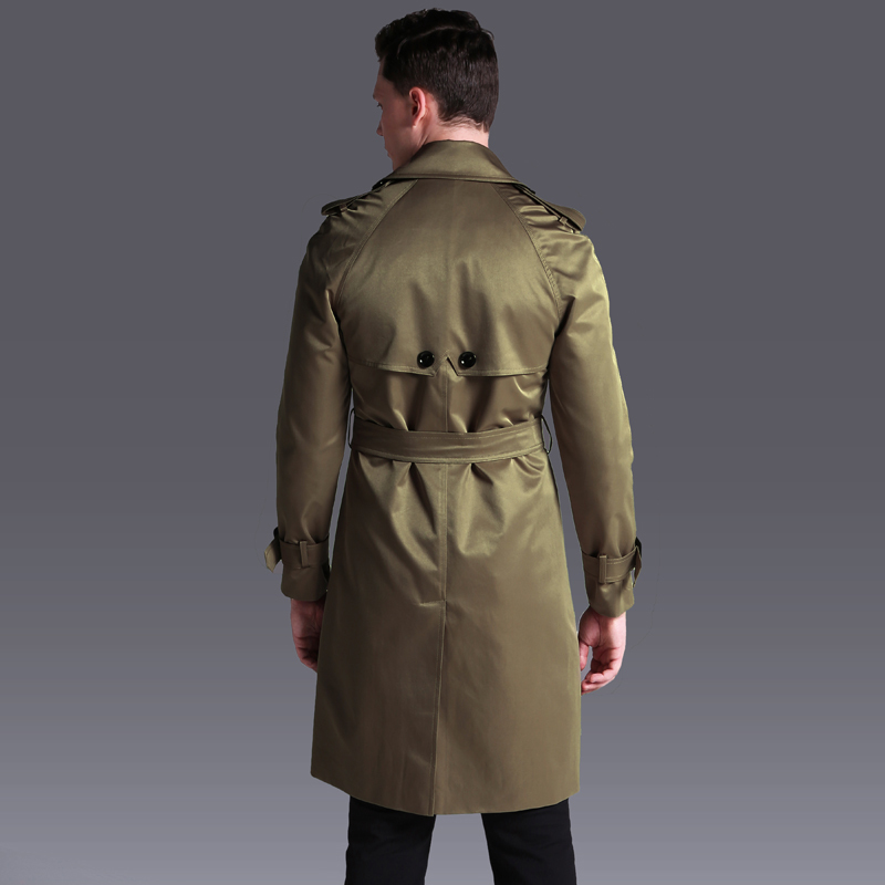 

new arrival Double Breasted Coat Long large Male Casual Adjustable Waist fashion high quality autumn winter plus size -5XL6XL, Black