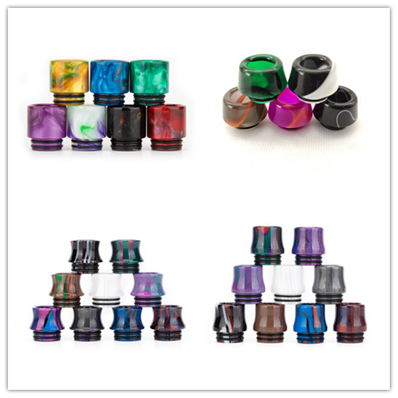 

4 types Epoxy Resin Drip Tips For TFV8 Atomizer Tank Cloud Beast Atomizers 810 Mouthpiece Vape Ecig with Acrylic packaging DHL Free