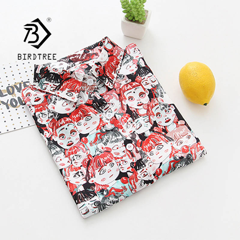 

Summer New Women Vintage Korean style Fashion Print Shirt Long Sleeve Loose Chiffon Blouse Casual Tops Feminina Blusa T06610R, Red