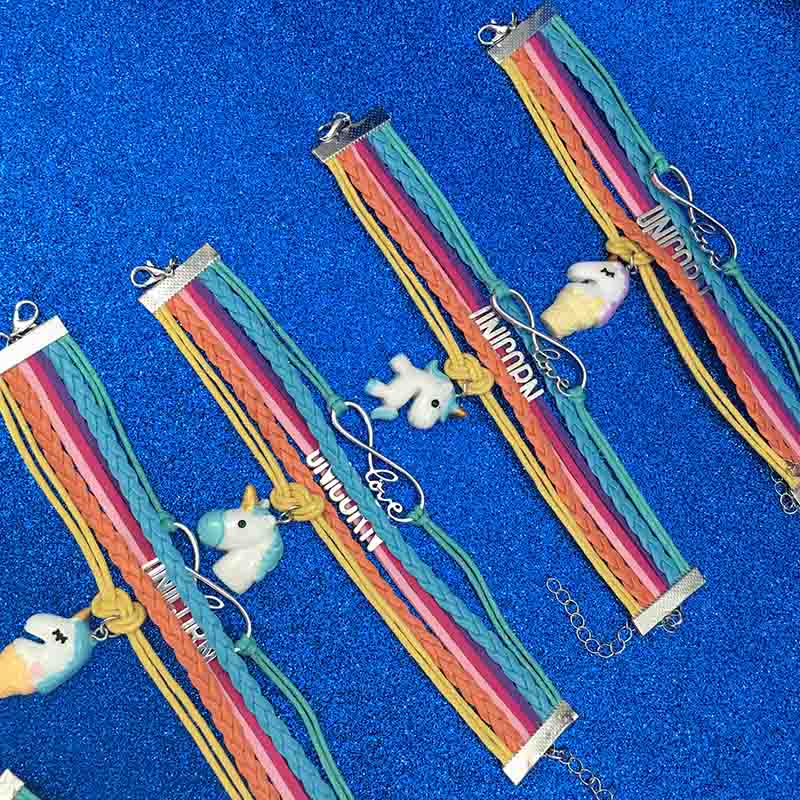 

Infinity Love Unicorn Bracelet Letter Animal Unicorn Horse Charm Braid Wrap Multilayer Bracelets Bangle Cuffs Women Children Fashion Jewelry will and sandy