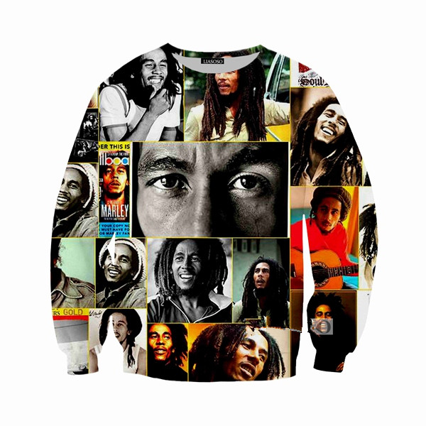 

Newest Fashion Singer Reggae Bob Marley Sweatshirt Men Women 3D Print 3D Funny Long Sleeve Tracksuit Pullover Outerwear Casual Tops W63, Multi