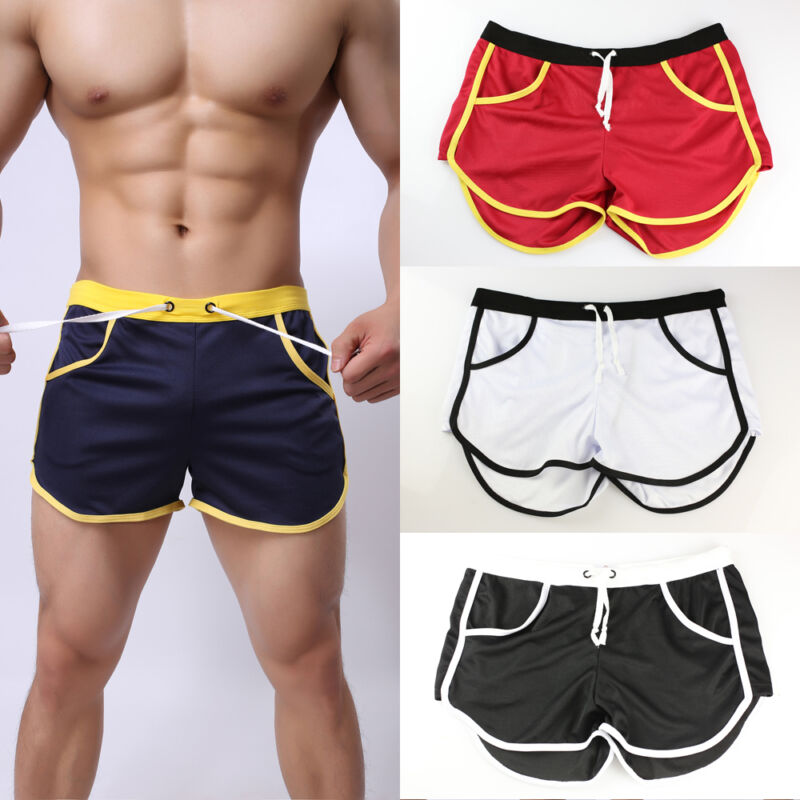 

Mens Casual Sports Gym Shorts Running Jogging Trunks Beach Short Pants Summer, Black