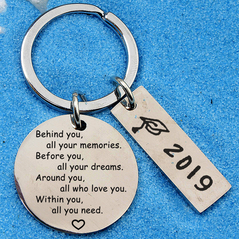 

2020 Graduation Gift Stainless Steel Key Buckle Self-improvement Correct Energy Behind You All You...
