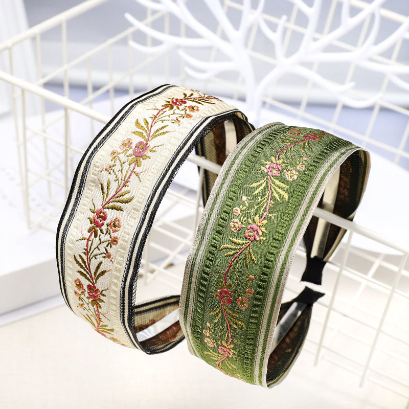 

Ethnic Vintage Embroidery Flower Hairband Headband Hair Accessories Hair Jewelry