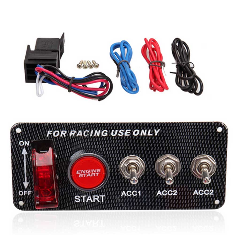 CAR 12V Racing Car LED Toggle Ignition Switch Panel Engine Start Push Button-image-467287262