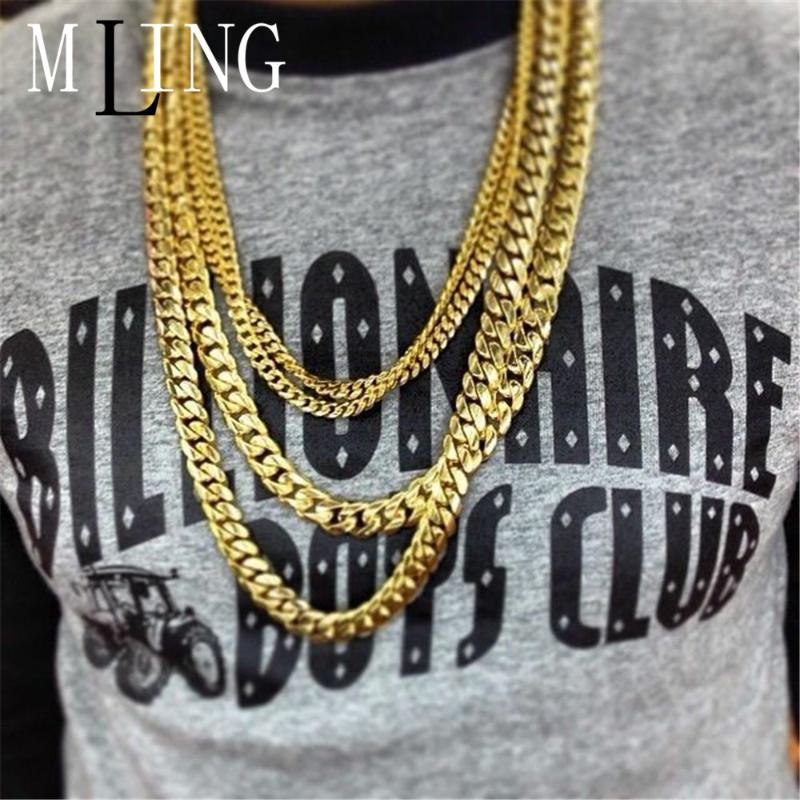 

Chokers MLING Vintage Gold Alloy Multi-layer Choker Necklace Fashion Metal Link Chain For Women
