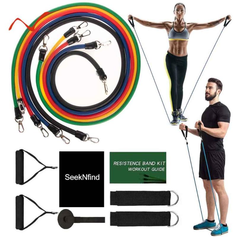 

17Pcs/Set Exercise Resistance Bands Set Stretch Workout Band Yoga Exercise Fitness Band Rubber Loop Tube Bands with Bag
