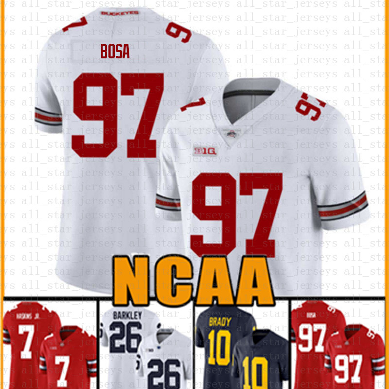 

NCAA Ohio State Buckeyes 97 Nick Bosa 7 Dwayne Haskins Jr American football Jersey 26 Tom Brady Saquon Barkley, Ncaa (yeshu)