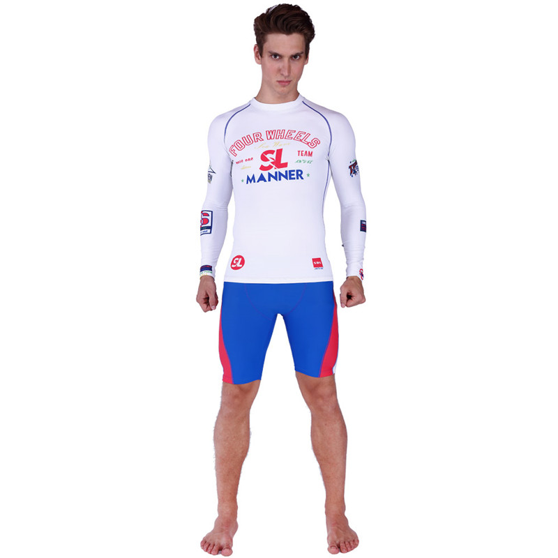 

SABOLAY Rash Guard Men Tight Long Sleeve Surf Shirt Swimsuit Sunscreen UPF50+ Swimming Short Suit Swim Pants Plus Size Swimwear