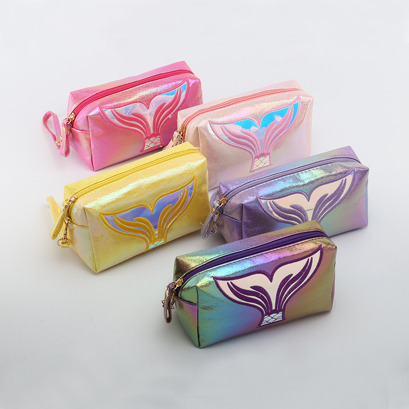 

High Capacity Women Mermaid Makeup Case Laser Cosmetic Bags Travel Wash Storage Bags Organizer Portable Make Up Organizer