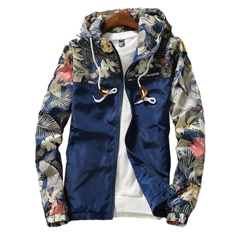 

Plus Size Hooded Coats And Jackets Women Casual Long Sleeve Zipper Pockets Windbreaker Loose Flowers Autumn Jackets Women, White